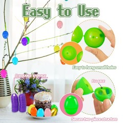 100 Pcs 2.4″ Fillable Easter Eggs,Bulk Plastic Hinged Empty Eggs