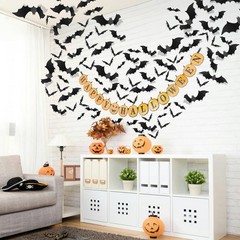 Piteno® 140Pcs Bats Halloween Decorations Party Supplies, Realistic PVC 3D Bl…