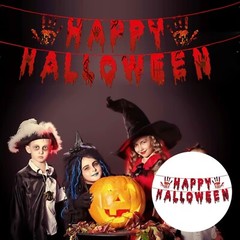Halloween Decoration Set ,Balloons,Horror stickers.Blood Hand Print Table cloth,