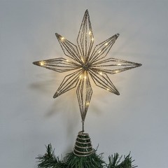 LED Tree Topper Star Christmas Decorations Top Xmas Star Light Up Glitter GiftAE