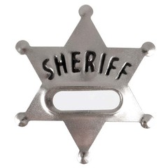 Metal Sheriff Badges – (Pack of 24) Silver Star Name Badges with Stickers for…