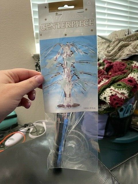 Radiant Cross Blue Religious Party Decoration Mini Cascade Centerpiece New!