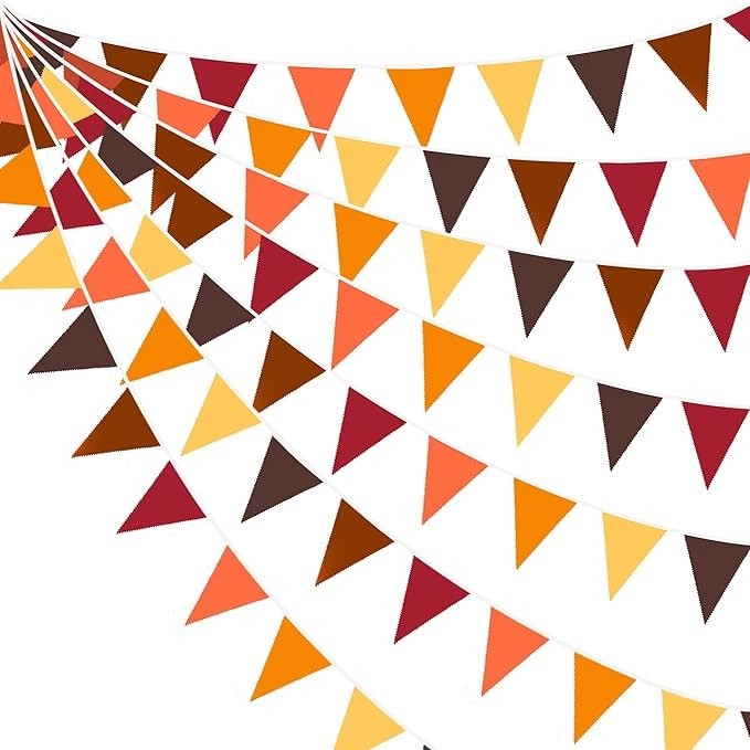 32FT FALL TRIANGLE FLAG BANNER PENNANT GARLAND THANKSGIVING 36PCS