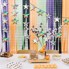 120 PCS Iridescent Five Star Cutouts Double Printed Paper Star Decorations St…