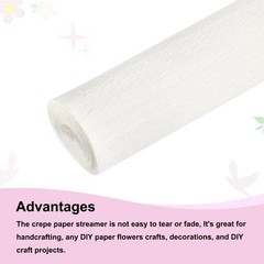 2 PCS White Crepe Paper Rolls 8 Ft Long 20 Inch Wide Party Backdrop Decoration
