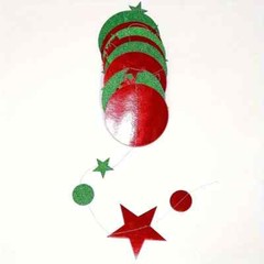 1Pc 13ft Glittering Red and Green Christmas Decoration Garland Banner