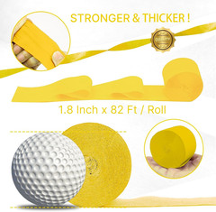Crepe Paper Streamers 4 Rolls 328Ft, Pack of Yellow Crepe Paper