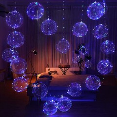 10PACK LED Light Up BoBo Balloons Christmas Party Birthday Clear Bubble Balloon