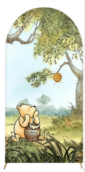 Winnie The Pooh Birthday Arch Backdrop Cover Baby Shower Party Background Props