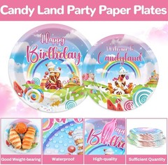 Vibrant 96-Pc Candyland Party Dinnerware – Perfect for Celebrations of 24
