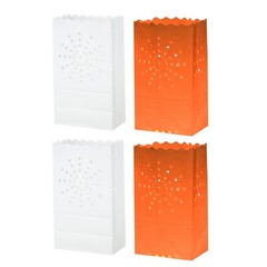 White Paper Luminary Bags, 20 Pcs Sun Flame Resistant Candle Bags
