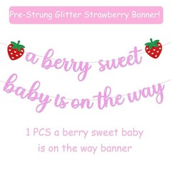 Strawberry Baby Shower Decorations a Berry 5 inches x 10 inches, Pink-01