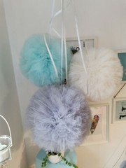 Medium  hand made pretty tulle pom pom (choose your colour)