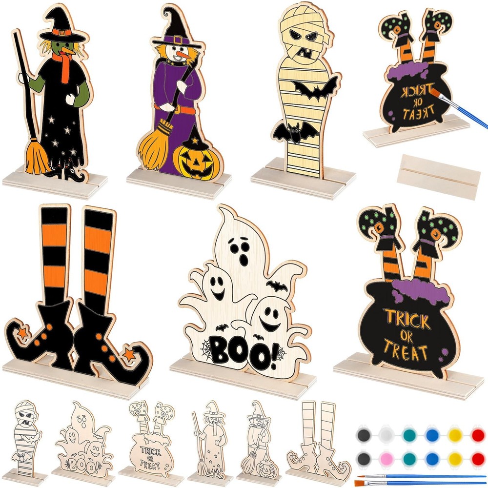 24 Sets Halloween Crafts for Kids Color Your Own Painting Halloween… Fast Ship