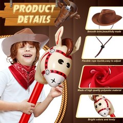 36 Pcs Cowboy Party Costume Set, Farm Cowboy Hats Paisley Bandanas Inflatable…