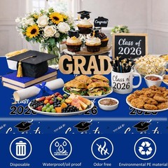Graduation Decorations 2026, Class of 2026 Graduation Tablecloth, 2 Pack Disposa