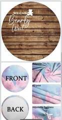 Leyiyi 7.2×7.2ft We Can Bearly Wait Round Backdrop Cover Rustic Wood Board M3
