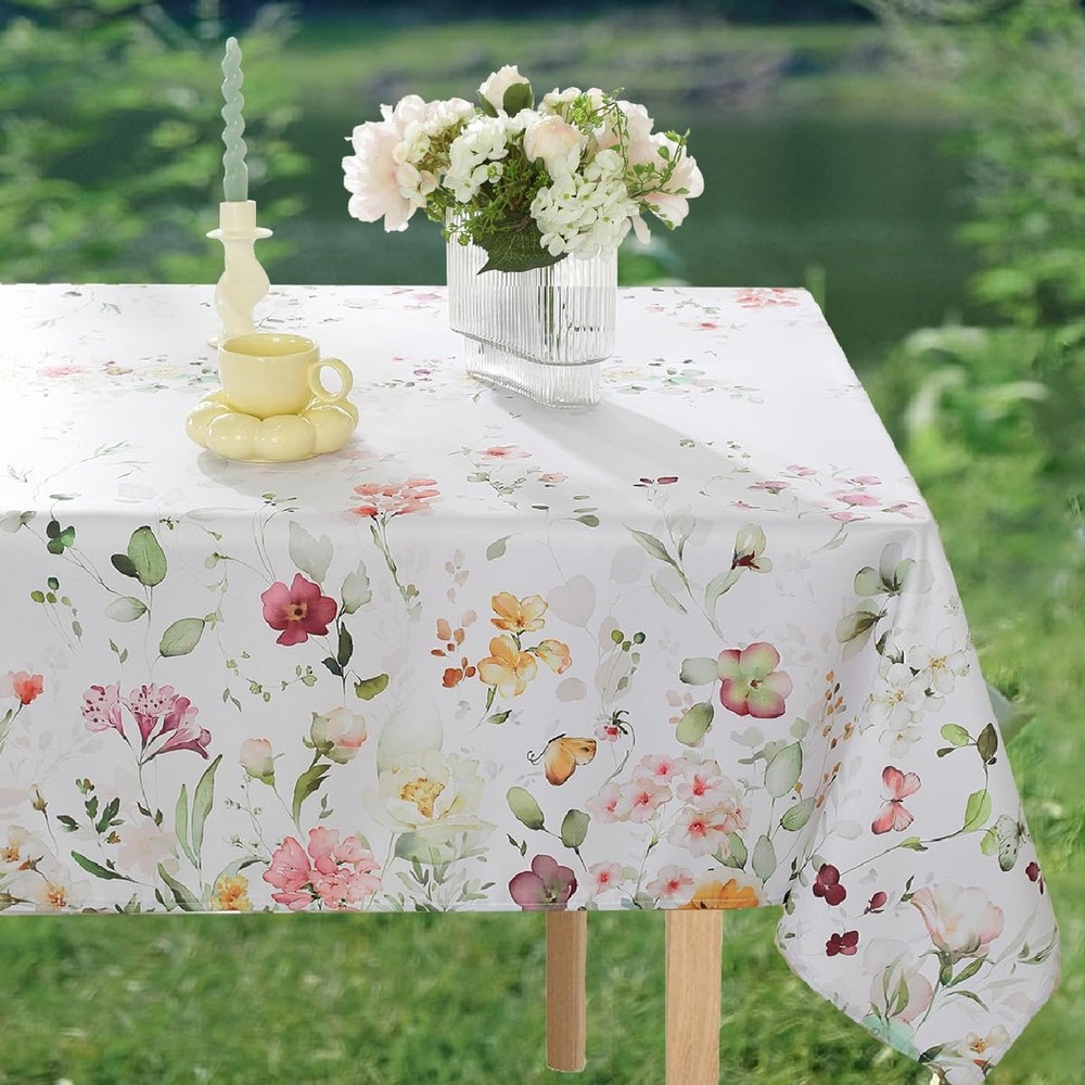 MATIRUG Spring Summer Tablecloths for Rectangle Tables 52×70 Inch, Washable W…