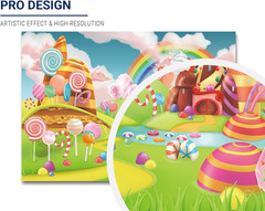 7X5Ft Lollipop Candyland Backdrop Sweet Cartoon Rainbow Party Supplies for Girls