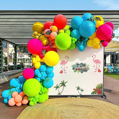 Summer Tropical Balloon Arch Garland Kit, Hot Pink Green Blue Yellow Orange Late