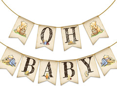 Classic Winnie Oh Baby Banner for Baby Shower Decorations Pooh First Birthday…