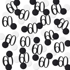 Black Glitter 60th Birthday Confetti Number 60 Table Scatter Decor 200 PCS