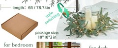 Lighted Olive Garland Battery Operated with Timer 6FT 96 LED Fairy Lights, Faux
