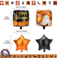 Bloranda Pumpkin Halloween Party Decorations Supplies Foil Balloons Toy Kit
