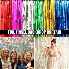 2M-3M FOIL FRINGE TINSEL BACKDROP CURTAIN DOOR WEDDING BIRTHDAY PARTY DECORATION