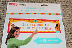 FISHER PRICE 1st BIRTHDAY CIRCUS CUSTOMIZABLE GIANT BANNER Party Supplies Red