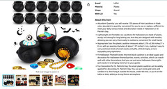 30 Pcs Black Candy Cauldron Kettles Mini Cauldron Plastic Cauldron Black Pot