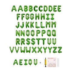 58 PCS Letter Balloons Alphabet Letters 2 Sets A- Z & 1 Sets AEIOU 16 – Green