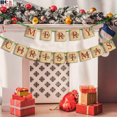 Merry Christmas Banner-Vintage Christmas Decorations Vintage Merry Christmas US