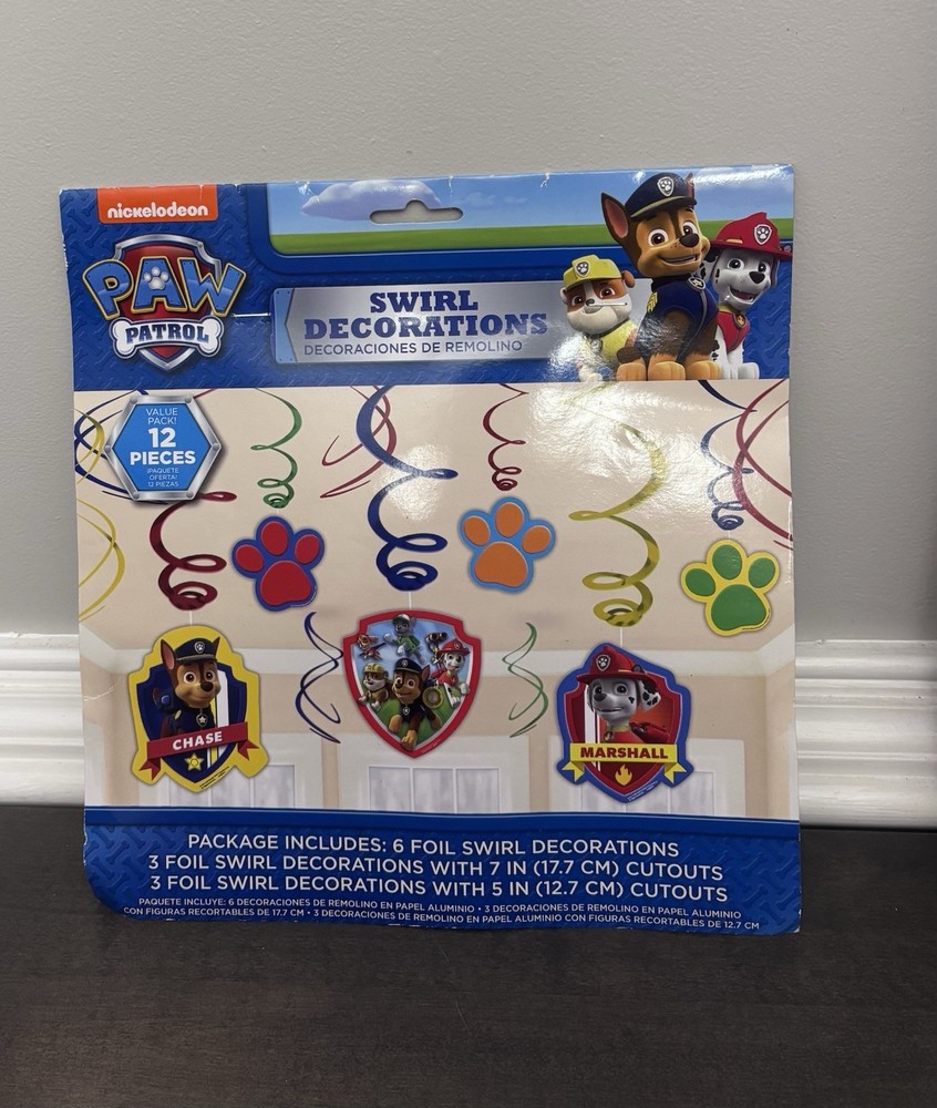 Paw Patrol Swirl Decorations Decorating Kit Birthday Party New In Package Props