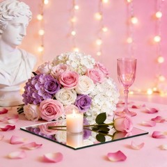 6 PCS Square Mirrors Centerpieces Tables 8″ Acrylic Tray Candle Plates