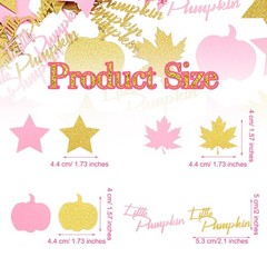 400 PCS Fall Thanksgiving Pink Gold Pumpkin Maple Leaf Confetti Baby Shower