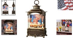 Gnome Snow Globe Lantern 4th of July Decorations with Timer, USB and Battery …