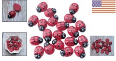 Cute Ladybug Flatback Ornaments – 20 Pcs Resin for Hair Clips & Scrapbooking