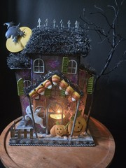 Halloween Haunted House Metal Mesh Tea Light Holder Spooky Tree Ghost Pumpkin