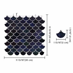 12 Pcs Mermaid Shimmer Wall Backdrop Panel Iridescent Black Sequin Party 3×4 Ft