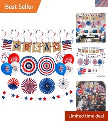 Complete 28 PCS Independence Day Party Supplies for Patriotic Celebrations