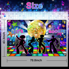 Disco Backdrop Back to 70s 80s 90s Dance Party Decorations Banner Let’s Boogie B