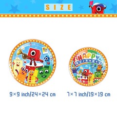 Numberblocks Birthday Decor Party Supplies Set Plates Cups Tablecloth Napkins