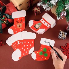 108 PCS Christmas Stocking Paper Cutouts 5.91×4.72 Inch 9 Styles Decor
