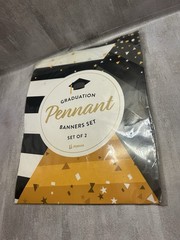 Graduation Banner Set – 2pc Graduation Decorations Black and Gold New /L1