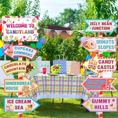 20 Pieces Candyland Decorations Welcome to Various, Pastel and vibrant colors