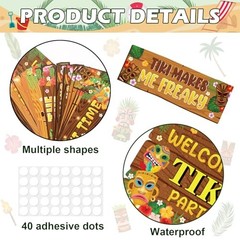 20 Pieces Hawaiian Luau Party Decorations Welcome to Party Directional Tiki