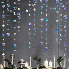 Iridescent 15Th Birthday Decorations Number 15 Circle Dot Twinkle Star Garland M