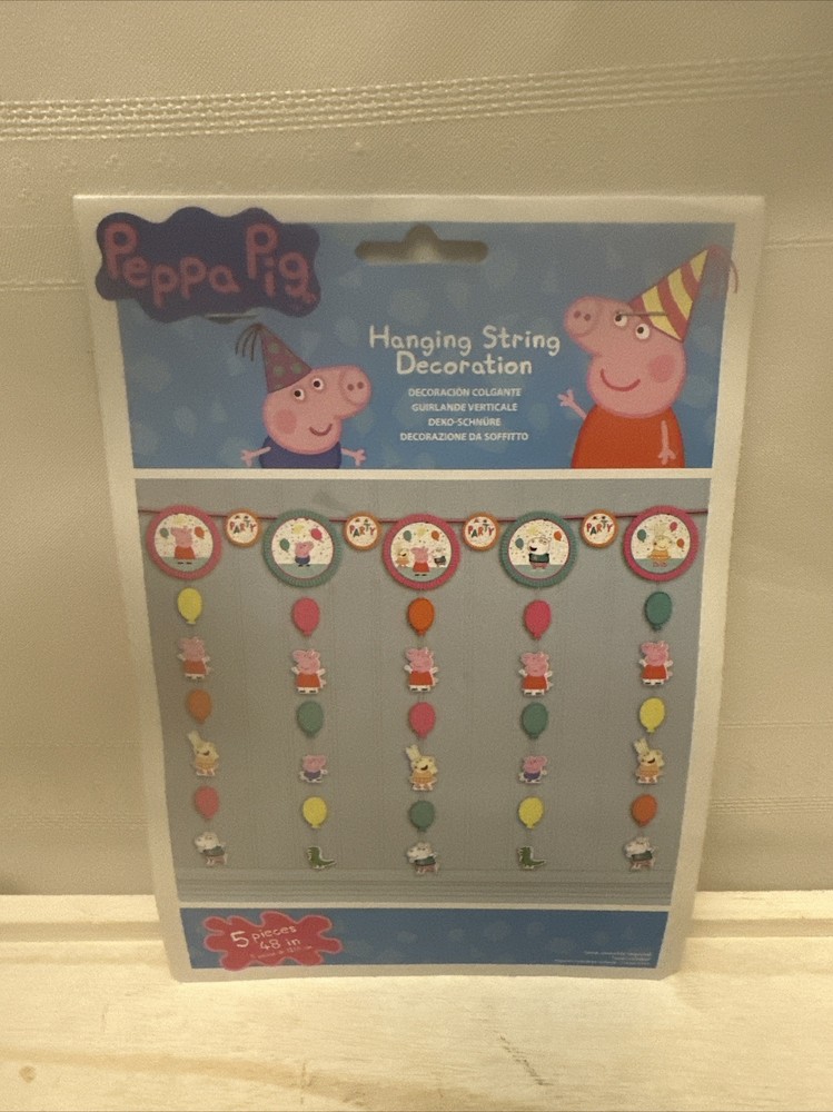 Peppa Pig Hanging String Decoration 5 Pieces 48 Inches