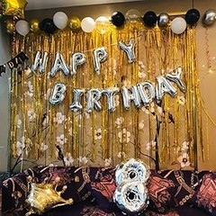 2 Pack 3.2ft x 8.2ft Silver Metallic Tinsel Foil Fringe Curtains, Door Streamer